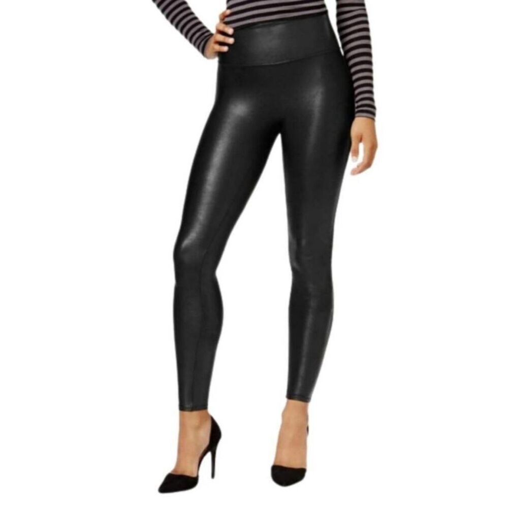 SPANX Faux Leather Leggings Size Medium